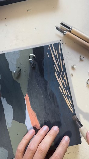 With the Hinterland Homage series I build up layers often using the paint left over from larger works. Once the landscape arrives I refine it and then carve into it starting with the sky. These works are now available @thetoowoombagallery and on their website. | Studio Rick Carter