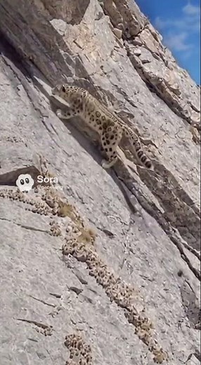 Snow Leopard's Deadly Hunt: Ibex Chased Across Treacherous Mountains #SnowLeopard #WildlifeHunt