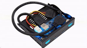 USB 3.2 Front Panel Hub, 2 USB C 5Gbps and 2 USB 3.2 Gen Ports, Internal Metal Panel Motherboard Cable for 7 8 10 2003, OS X Laptop