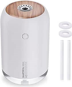 SmartDevil Mini Humidifier, 500ml USB Desktop Humidifier for Bedroom, Office, Travel, Plants - Auto Shut-Off, 2 Mist Modes, Super Quiet, White
