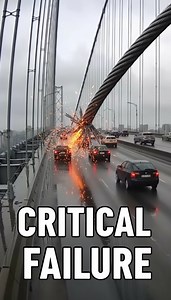 532K views · 315 reactions | Here is the shocking footage I captured of a major suspension bridge cable snapping and crashing onto the highway. This highlights the critical importance of infrastructure maintenance.  #BridgeSafety #Dashcam | نصائح ومعلومة | Facebook