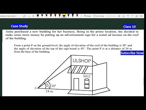 Case Study Class 10 Math | Anita purchased new building for her business Application of Trigonometry