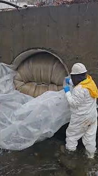 2x 60inch pipe under road for river #insituform #azuria #PipeRepair #cipp #pipeline