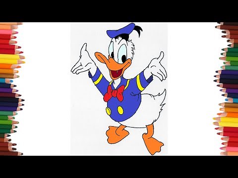 Como dibujar al PATO DONALD paso a paso y MUY FACIL - Dibujos para Colorear
