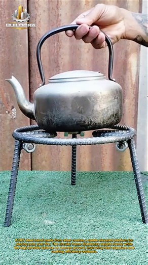 Simple Steel Stand Turns Any Fire Into Efficient Cooking Setup