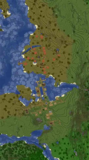 Minecraft Seed with Double Villages in Savanna and Plains Biomes