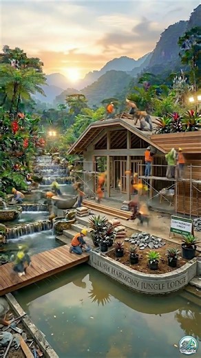 Extreme Transformation: Building a Luxury Glass Lodge Over a Tropical Stream 🏗️✨ #Restoration