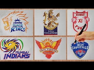 IPL 2021 - Sketch Of All Teams Logo | How To Draw IPL Teams Logo | IPL 2021 Sketch