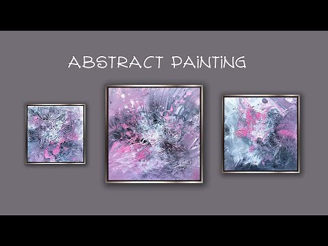 Abstract Acrylic Multi Panel Painting | How to Easily Create Texture with Plastic Wrap