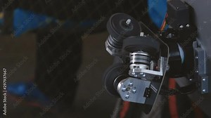 Intelligent table tennis machine. Ball machine. throwing robot for table tennis. automatic gun-robot device launches many balls