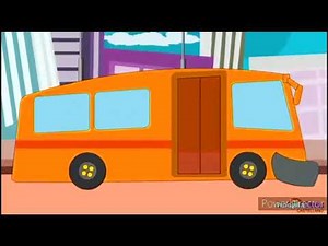 HooplaKidz Wheels on the Bus orange bus