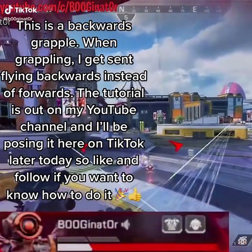 New Apex Legends movement tech: the backwards grapple. Tutorial out later today! #apexclips #gaming #apexglitch #pathfinder #movement #tutorial