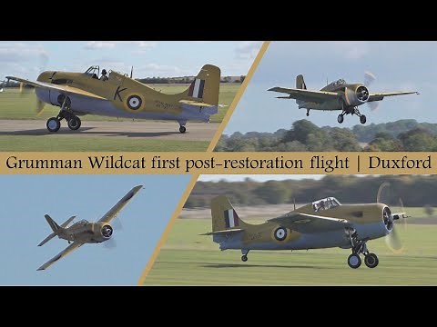 Grumman Wildcat first post-restoration flight | Duxford
