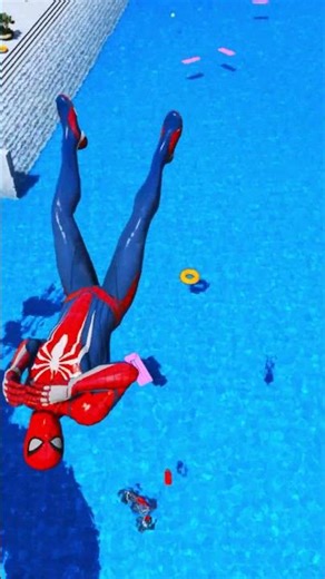 GTA 5 SPIDERMAN CRAZY JUMPS/FALLS (Funniest Moments Compilation #gta #shortvideo