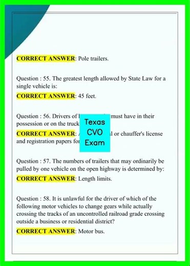 Texas CVO Exam video