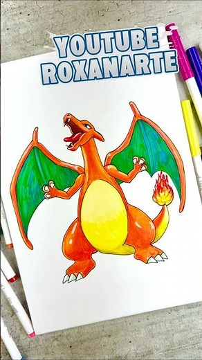 Learn to draw Charizard step by step 🔥 #tutorial #charizard #pokemonfanart #drawing