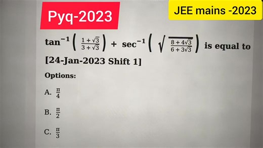 1.5K views · 21 reactions | Inverse trigonometric functions|| pyq JEE mains previous year question #shortsreels #reelstrending #shortsvideos #CGL #baby #math #navy #CDS #railway | Math mandir classes motihari | Facebook
