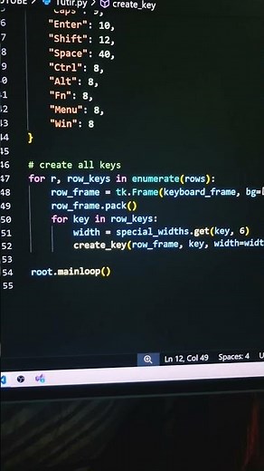 How to make 💣Animated Keyboard👈 in PYTHON #coding #trending