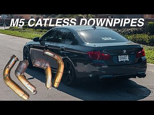 INSTALLING CATLESS DOWNPIPES ON MY F10 M5 !!!!! (EXTREMELY LOUD)