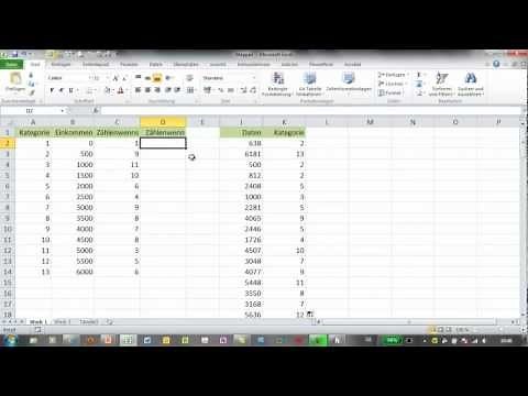 Excel - Häufigkeitsverteilung mit ZÄHLENWENNS, ZÄHLENWENN und HÄUFIGKEIT