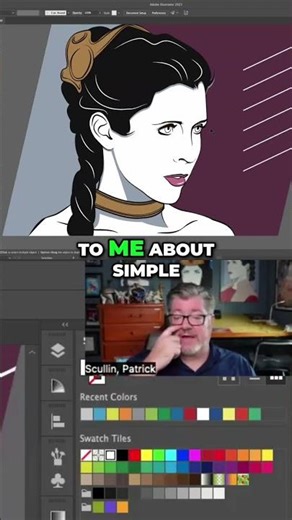 Creating Epic Princess Leia Art in Adobe Illustrator! #shorts