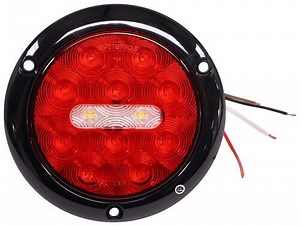 Fusion LED Hardwired Trailer Light - Stop, Tail, Turn, Backup - Round - Red/Clear Lens - 14 Diodes O