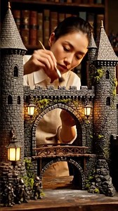 Artist Building a Giant Medieval Castle Model