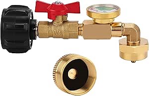 Amazon.com : WADEO Propane Refill Adapter with Valve and Gauge, Fill 1lb Bottles from 20lb Propane Tank, 90 Degree Elbow Design, with 1lb Bottle Cap : Patio, Lawn & Garden