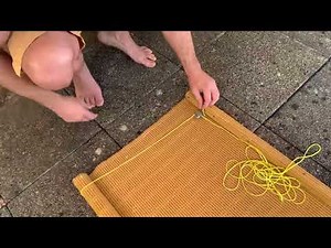 How to roll up a straw blind with a simple pulley using a string II