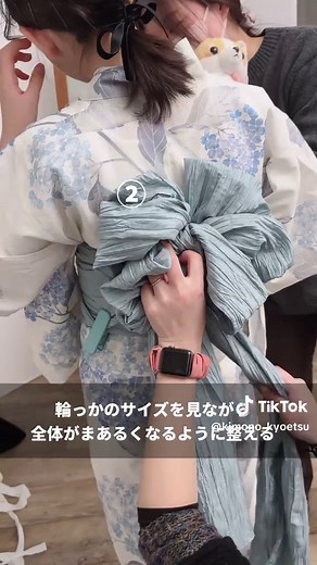 簡単な兵児帯のふわふわお花結び