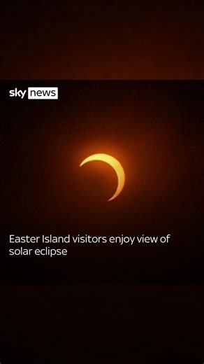 47K views · 485 reactions | People gathered on Easter Island to catch the impressive view of the "ring of fire" solar eclipse. #skynews #easterisland #solareclipse | Sky News | Facebook