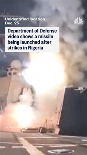 Defense Department video shows a missile being launched after strikes in Nigeria