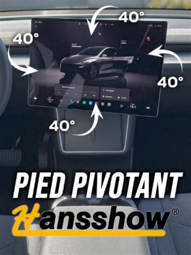 Collaboration commerciale | Plus j'utilise ma Tesla Model Y, plus je découvre des petits détails auxquels je ne m'attendais pas 😅 Pour moi, l'un plus gros défaut c'est la position de l'écran. Une immense tablette c'est pratique, mais je la trouve beaucoup trop loin du conducteur. Mais, j'ai trouvé une solution qui change vraiment le confort au quotidien ! Le pied pivotant de chez @hansshowtiktok, spécialiste des accessoires Tesla. Lien du pied pivotant : https://www.hansshow.com/l8wqj2 🎁 Code 