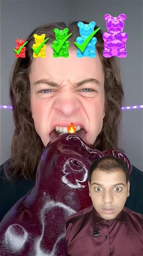 Small, Big, Giant Rainbow Gummy Bears ASMR!? #shorts