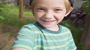 Boy tries to scare dad but gets covered in trash