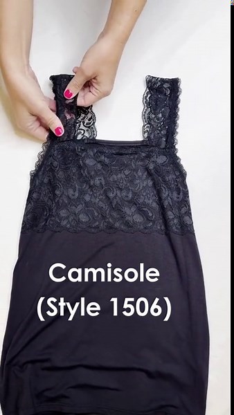 Teri Lace Layering Camisole, White L, Style 1506