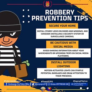 1.4K views · 23 reactions | Stay informed, stay safe: Here are some essential robbery prevention tips. #ToServeandProtect #BagongPilipinas #TeamZCPO | Zamboanga City Police Office | Facebook
