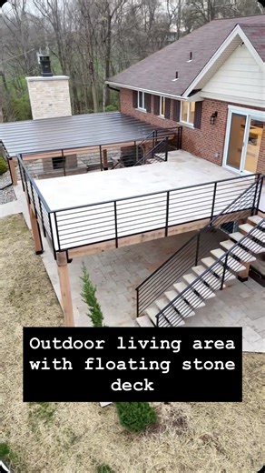 When a client loves travertine, you find a way to make it work. This floating stone deck wasn’t the easy route, but it was the right one. From the floating stone patio to the matching covered pergola our client now has a showpiece ready to entertain! | Oak Roots LLC