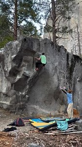 @troyf42 going big on “Dogwood” V12 in Yosemite National Park, CA USA | ORGANIC Climbing