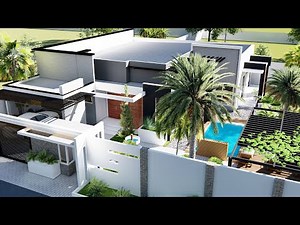 Une Villa Basse de Rêve avec piscine et beau jardin 3 Chambres"| plans de maison de 3 chambres
