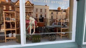 A Russian Maxim and a Father Christmas for our festive display at War & Son #military #warandson #windowdisplay #militaria #russianmaxim | War & Son