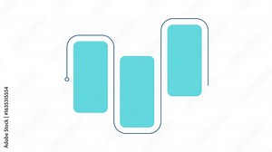Medical data blue rectangle infographic 5 steps template animation. Sequence options HD video. Animated blank diagram visualization. Process layout empty design element. Motion graphics