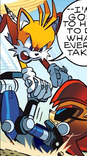 Tails Vs Mecha Sally #sonicthehedgehog #tails #archiesonic