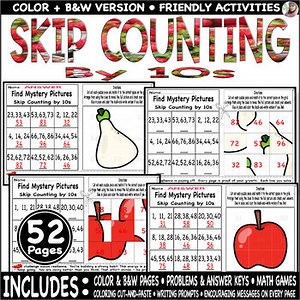 Skip Counting by 10s| Fruite Mystery Picture Activities Math Games   Play Skill