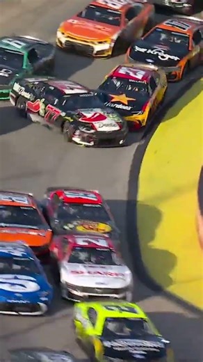 Bubba Wallace and Carson Hocevar start a big wreck at Martinsville 😬