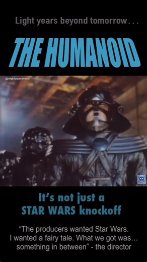 Mighty Space Robot on Instagram: "The Humanoid is a 1979 Italian sci-fi film that lifted a great deal of inspiration from another late 70s sci-fi film, Star Wars. The film takes place in the distant future where an evil space villain is attempting to conquer the peaceful planet of Metropolis (formerly Earth). He is aided by a mad scientist who is trying to make an army of unstoppable supersoldiers he calls “Humanoids”. #humanoid #thehumanoid #70sscifi #starwarsknockoff #goodbadmovies"