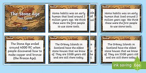 Amazing Stone Age Display Fact Cards