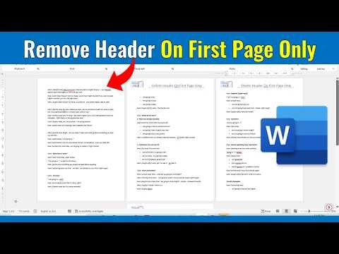 How to Delete the Header from Only the First Page in Microsoft Word