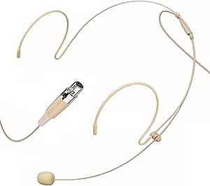 Headset Microphone Headworn Double Over Ear Earset Hanging Condenser Omnidirectional Mic Compatible with AKG Wireless Bodypack Transmitter System with Mini XLR 3 Pin TA3F Plug