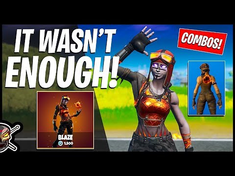 New BLAZE Skin Gameplay + Combos! "Renegade Raider Reskin" Before You Buy (Fortnite Battle Royale)